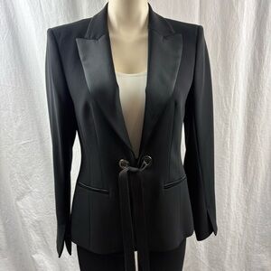 Marc Cain Elegant Black Blazer with Tie Detail US 8